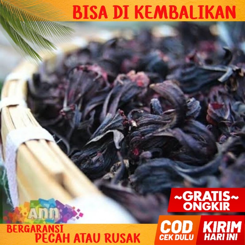 Rosella Ungu 100 gram/ Bunga Rosella Ungu  premium/ Teh bunga rosella / rosella / Rempah / herbal