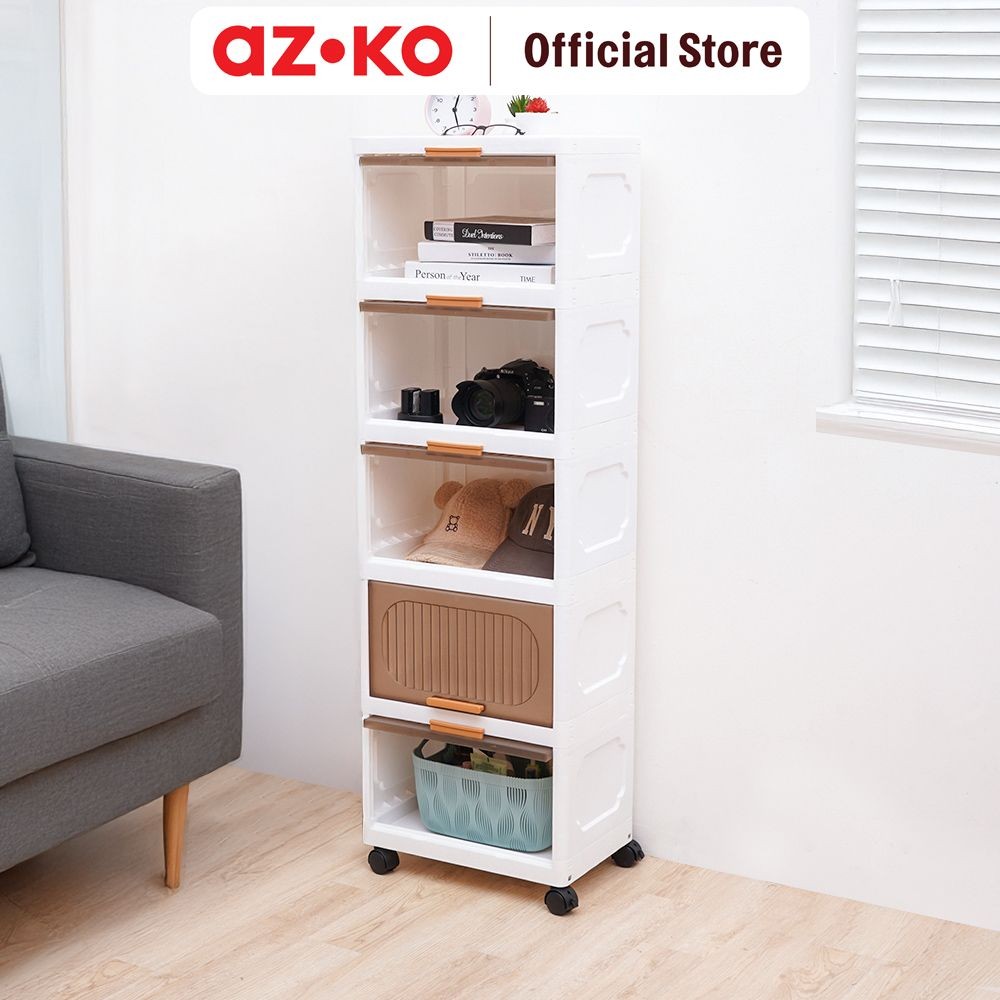 AZKO Stora Rak Troli Tingkat Dengan Roda Organizer Serbaguna Tempat Simpan Barang Multifungsi Rak St