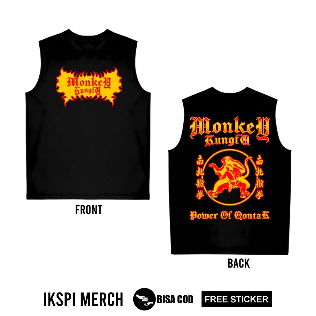 KAOS SINGLET MONKEY KUNGFU POWER OF  -IKSPI SINGLET IKSPI TERBARU - SINGLET IKSPI LAMBANG - SINGLET 