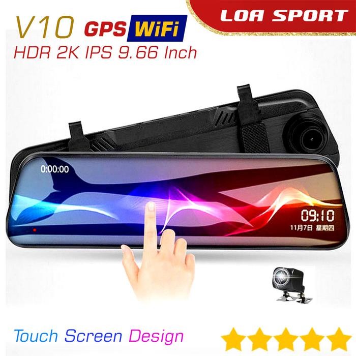 Spion Kamera Mundur Mobil Dashcam Depan Belakang GPS WIFI HDR 2K IPS