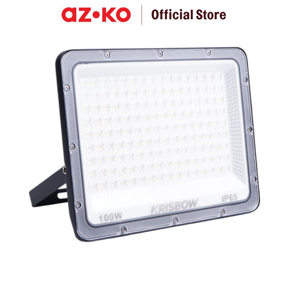 AZKO Krisbow Lampu Sorot Led Smd 100 watt Cool Daylight Ip65 - Hitam Floodlight Outdoor Light Lampu 