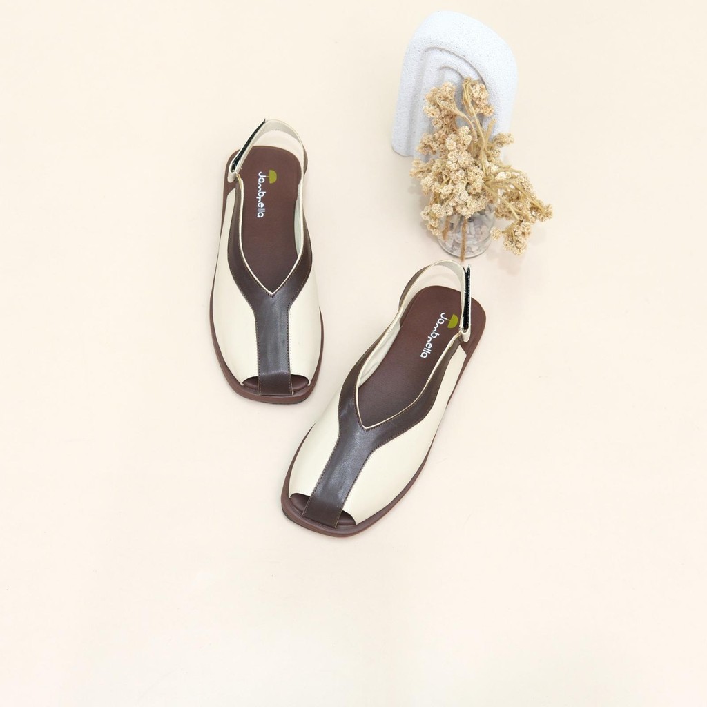 sandal talincang wanita Jambrella INDY CREAM sandal wanita trendy
