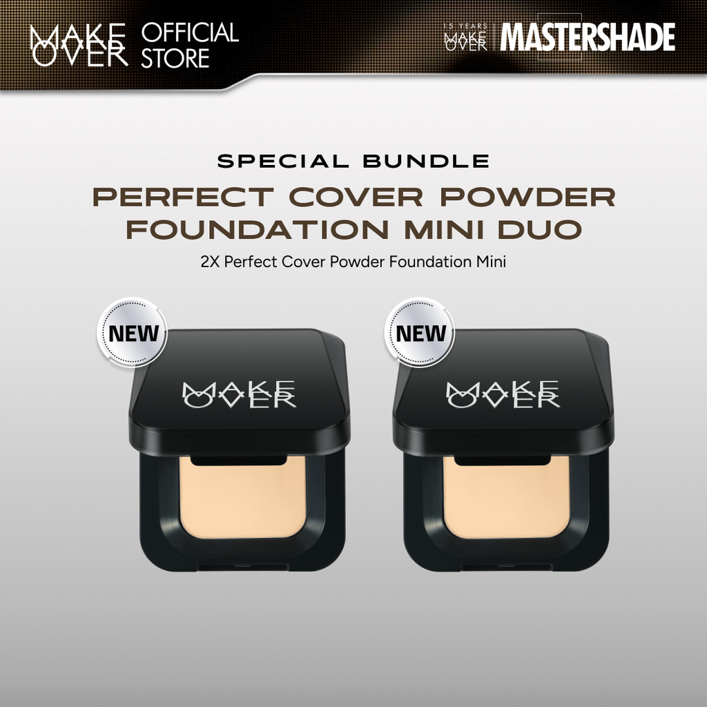 MAKE OVER Mini Duo: NEW! 2x Mini Perfect Cover Powder Foundation 4.4 g - TWC Two Way Cake Cover Melt