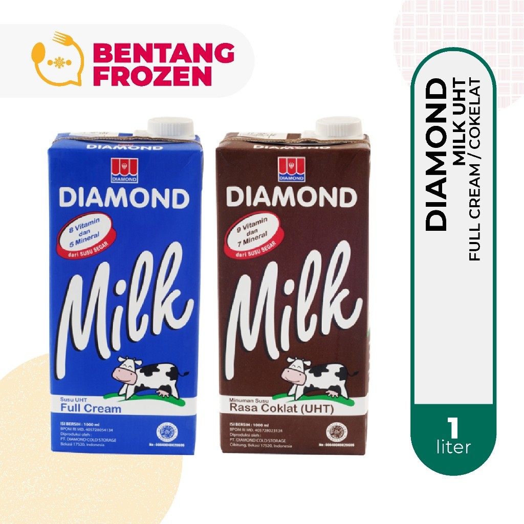 Susu Diamond UHT 1 Liter / Diamond Milk Full Cream / Cokelat