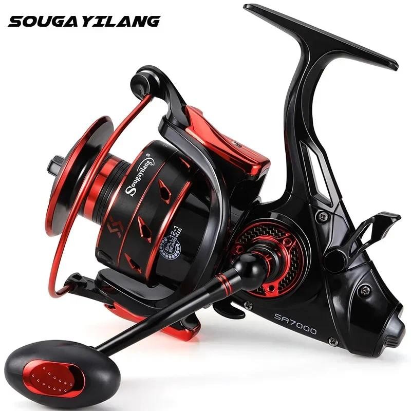 Sougayilang 6000 7000 Carp Spinning Reel Carbon Fiber Drag Max Drag 15kg Feeder Fishing Reel with Fr