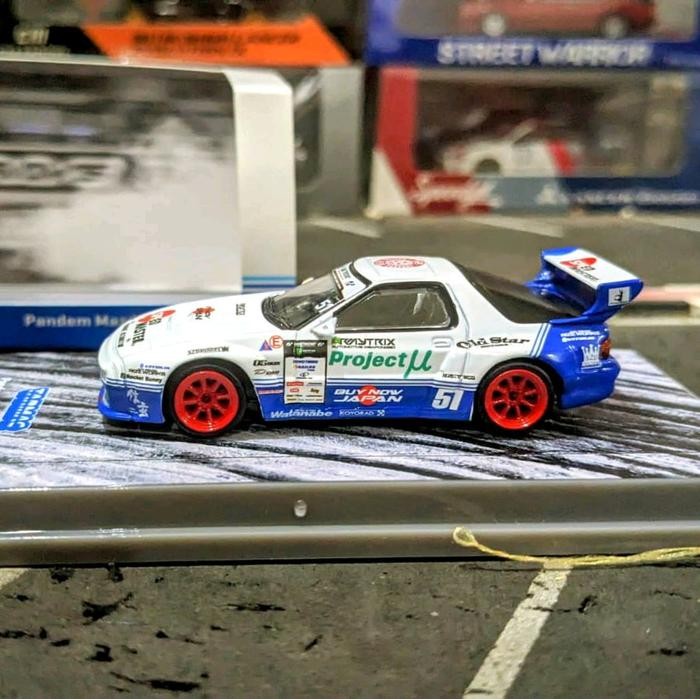 Diecast Tarmac Pandem Mazda RX7 RX 7 FC3S Drift White