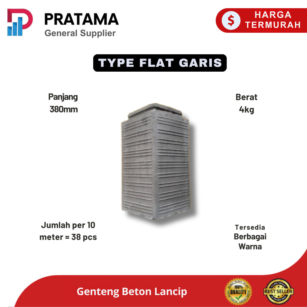 Genteng Beton Nok/Wuwung Flat Garis Atap Beton Universal