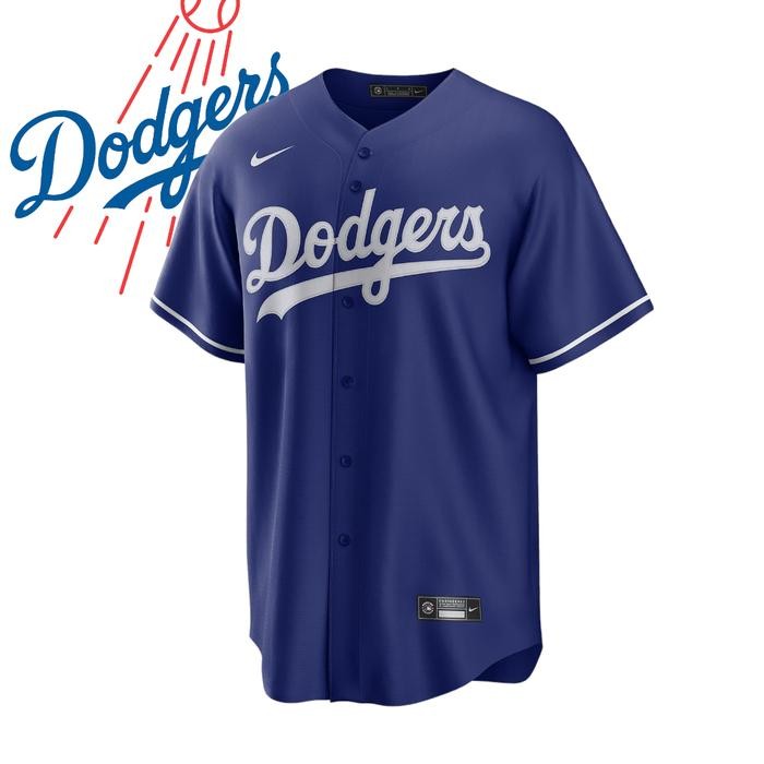 JERSEY MLB BASEBALL AUTHENTIC ORIGINAL LA DODGERS BLUE MAJESTIC - L