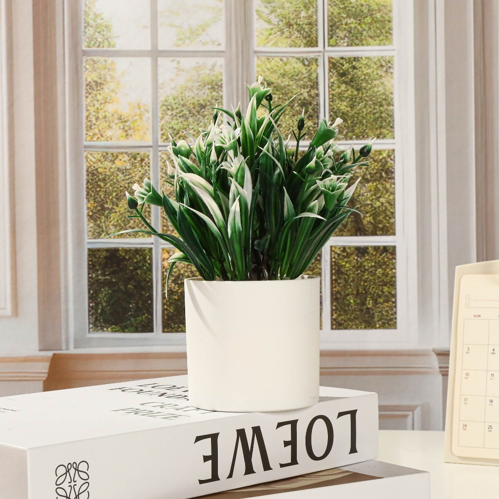 Tanaman Hijau Bakung Bunga Tiruan Hiasan Pernikahan & Bonsai