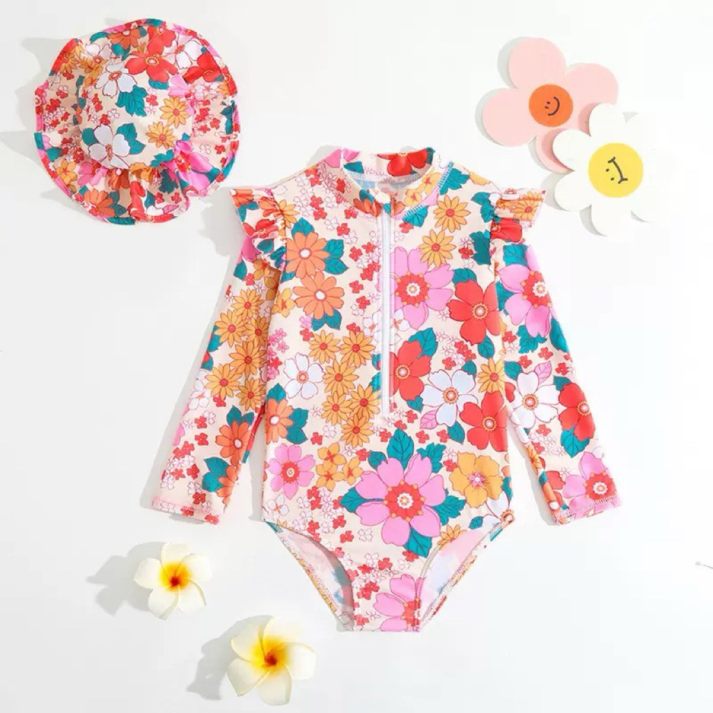 Pop Flower Swimsuit | Baju Renang Anak Perempuan | Swimsuit Anak Perempuan