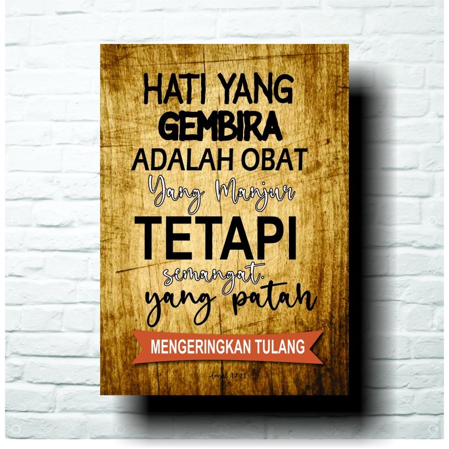 Wall Wall Decor Rohani Pajangan Dinding quotes Alkitab Kristen 20X30 cm -