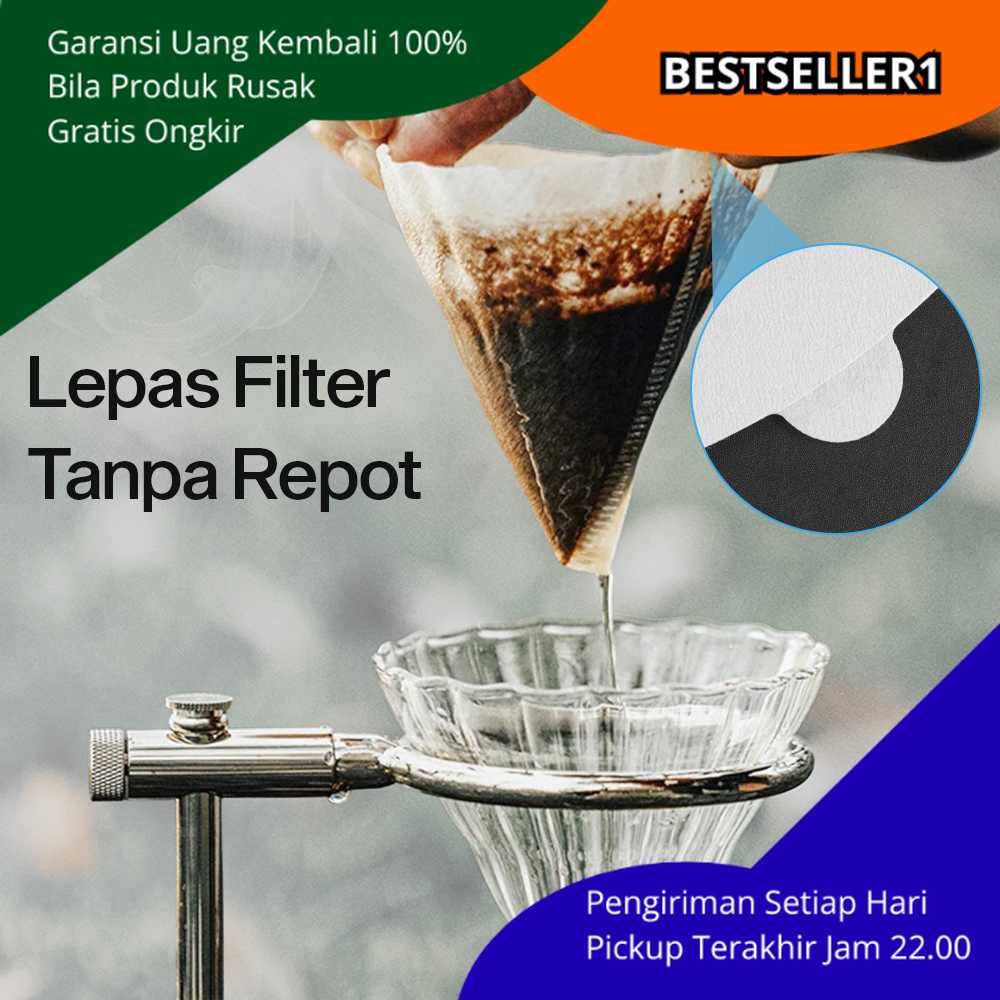 Paper Filter Kopi V60 Ukuran 02 – Kertas Saring Kopi Natural 100 Pcs, Tanpa Pemutih – Cocok untuk Ma