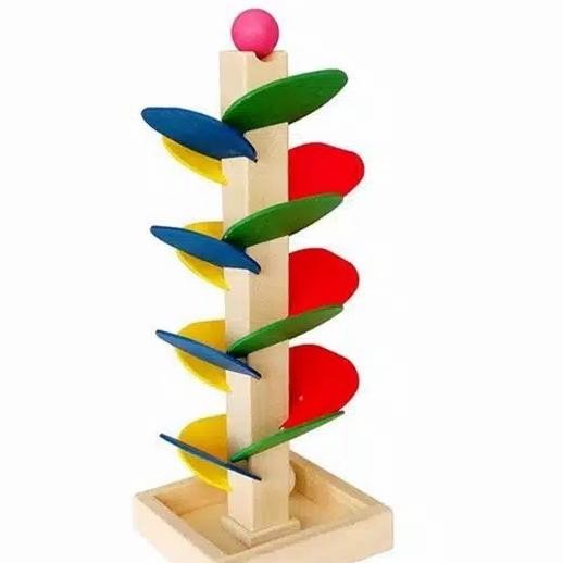 wooden marble race - pohon kayu marble run by Summserstore id