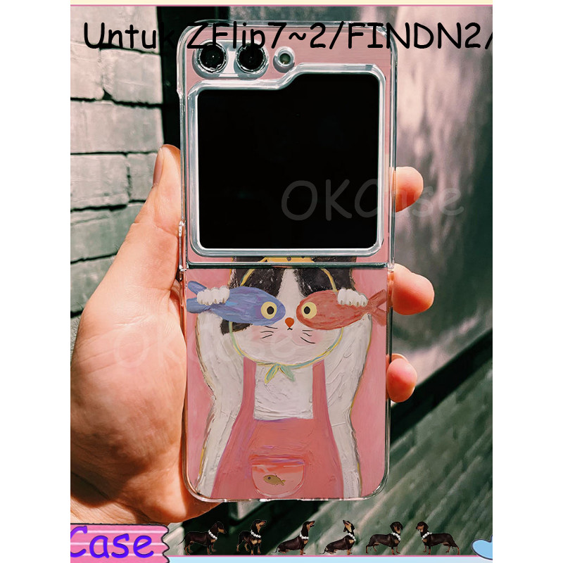 Casing HP Lipat Samsung Z Flip & OPPO N Flip Aesthetic Elegan | Z Flip 7 6 5 4 3 2 F7070 F711 W23 W2