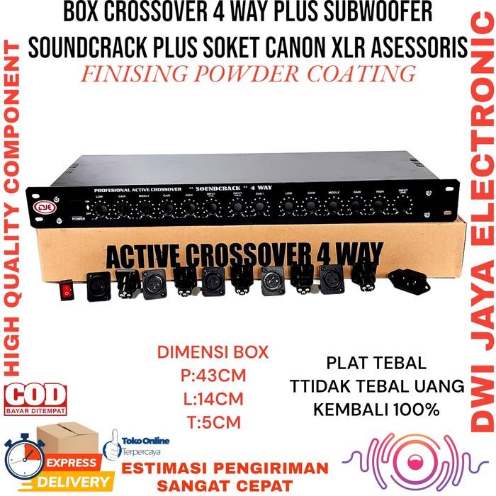 Box Crossover 4 Way Subwoofer Soundcrack Plus Soket Canon XLR Asesoris CVJA