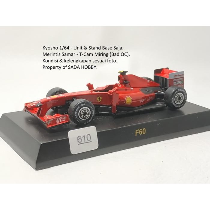 HW  Diecast Kyosho 1/64 F1 Ferrari F60 Kyosho No 4 Kimi Raikkonen Unit & Standbase Only Minus