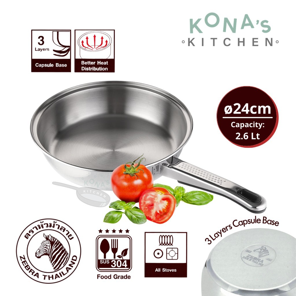 Zebra Frying Pan 24 Cm Vitalux (175325) / Kuali Wajan Penggorengan Fry Pan