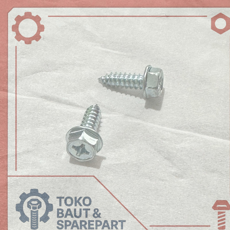 BAUT KASAR M6 kunci 10 dan obeng dobel exsa baut SCRW SKRUP