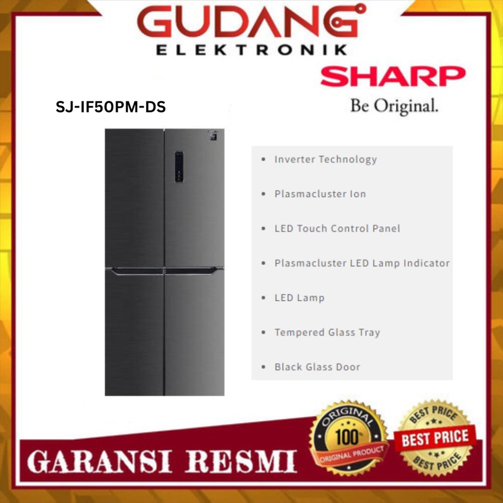 KULKAS SHARP SJ-IF50PM-DS SIDE BY SIDE 472 L INVERTER SJ IF50PM