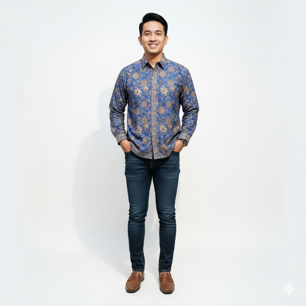 MARGARIA BATIK - Kemeja Batik Pria Lengan Panjang - Bahan Katun Premium - Kemeja Cahyadi