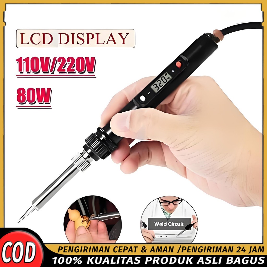 COD Solder Digital 908S 80W Adjustable Temperature LCD Solder Dig 908S 80W Temperature 220V