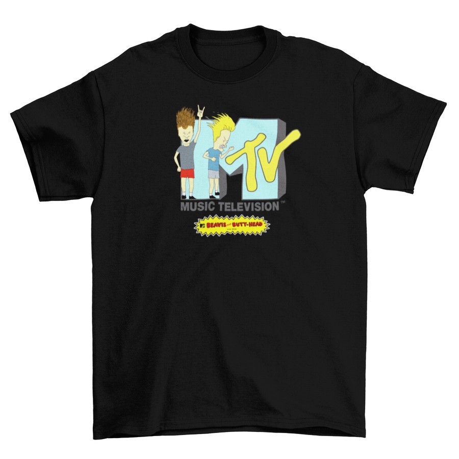 Kaos Unisex MTV Beavis And Butt - Head Rock On Logo