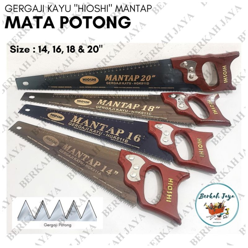 Gergaji Kayu HIOSHI MANTAP 14 Inch dan 18 Inch GG Kayu / Graji tangan gorok / Hand saw