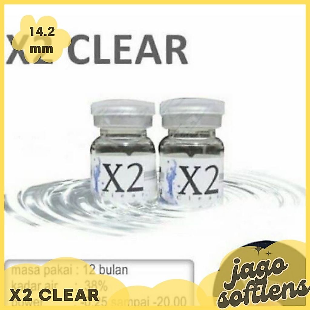 JAGO SOFTLENS BISA COD - SOFTLENS X2 CLEAR 14MM MINUS (-0,50 S/D -20,00) BY X2 / SOFTLENS X2 CLEAR /