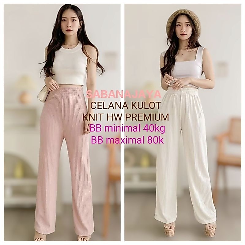 GROSIRAN CELANA KULOT RIB KNIT PREMIUM