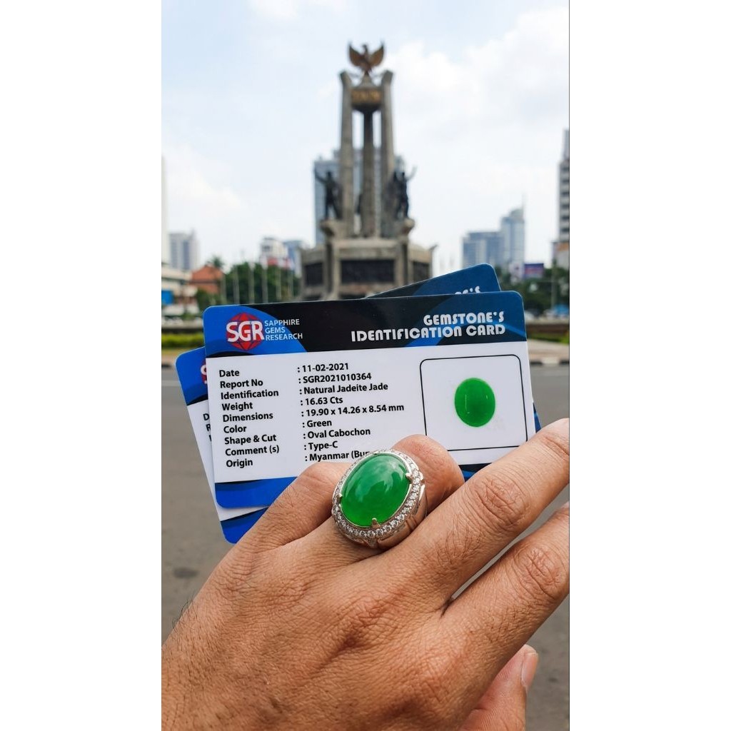Batu natural giok burma beserta memo
