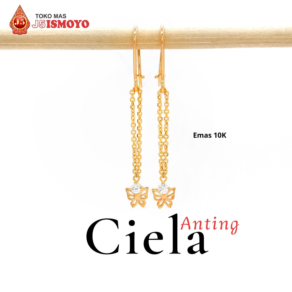 Anting Emas Mas Asli Model Panjang Ciela J5 Ismoyo