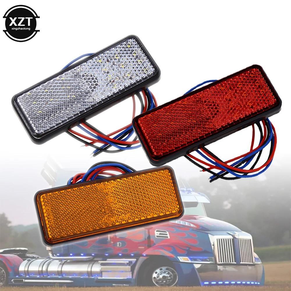 Lampu Reflektor Motor 12V 24LED Persegi Panjang, Lampu Rem Belakang, Lampu Sein, Lampu Reflektor LED