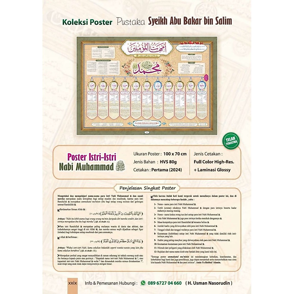 POSTER NAMA - NAMA ISTRI NABI MUHAMMAD SAW