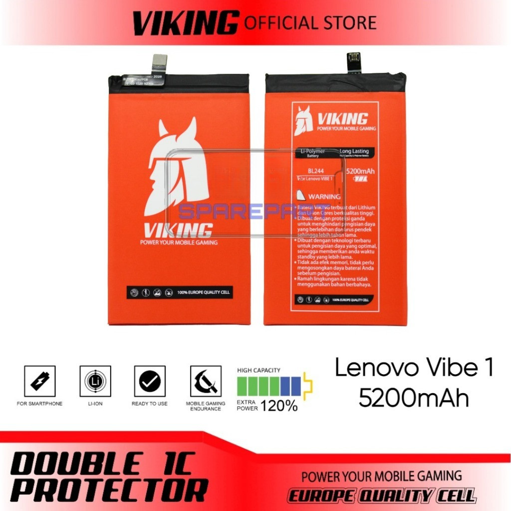 OTL.TOOLS Baterai Double Power Viking BL-244 / BL 244 - LEN Vibe P1 / P1C58 / P1A41 / Vibe P1 Turbo 