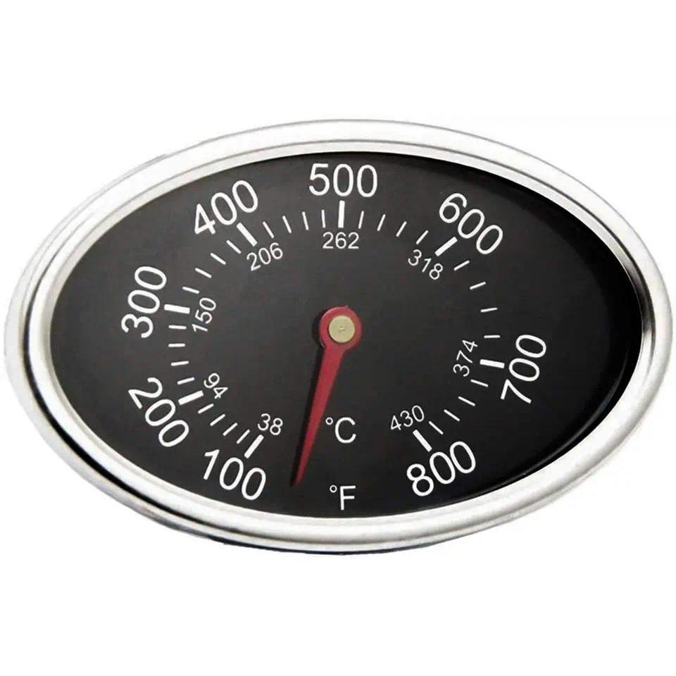 Oval BBQ Lid Thermometer Gas Grill Stainless Steel Heat Indicator for Aussie Grille Brinkmann Dyna-G