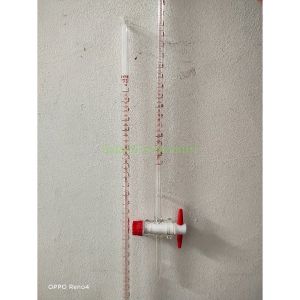 Buret 10ml Pyrex Kran  Teflon  Buret Alat Kompresi Volume Buret Glass Pyrex     Berkualitas