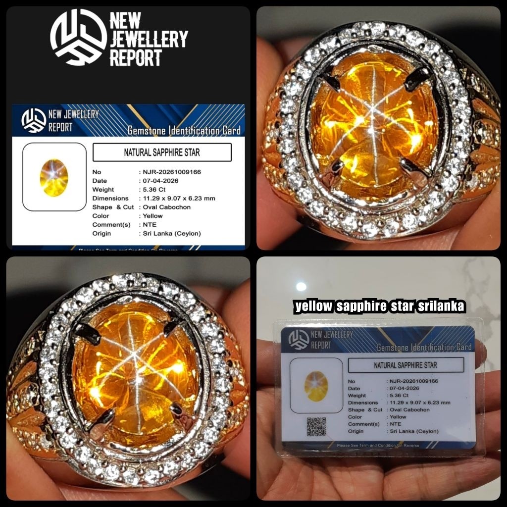 yakut sapphire star asli srilanka NTE YA BOS + memo lab