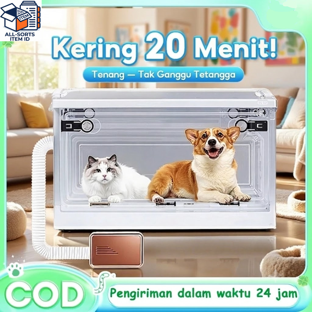 Pet Drying Box Sterilizer Pet Dryer Kucing Anjing Portable Box Pengering Bulu Kucing Otomatis Hair D