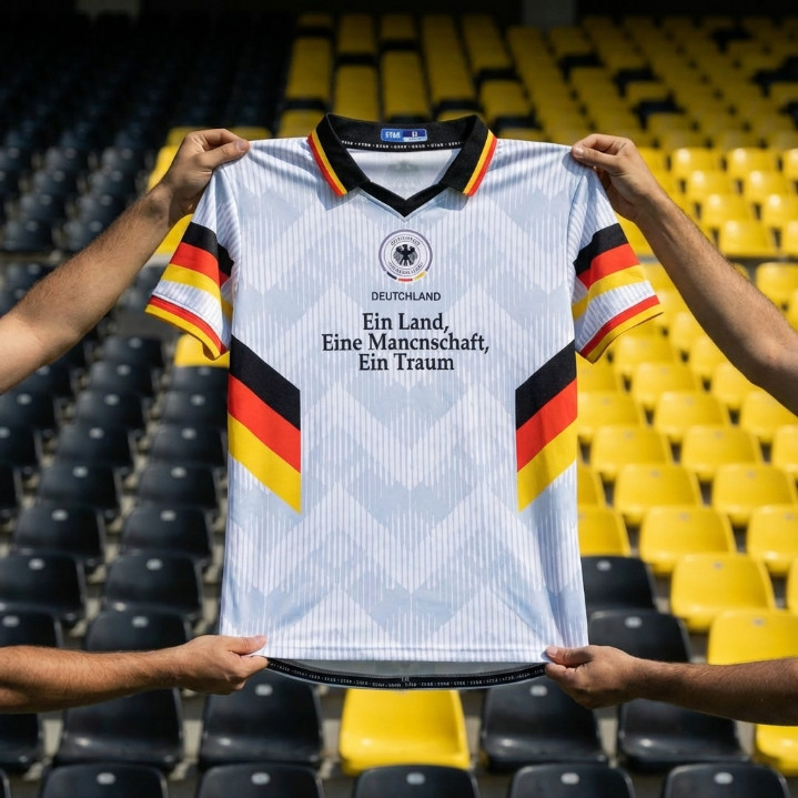 FHIRMAN.CO Jersey Sport Retro Vintage Timnas Jerman Home Anti UV Unisex Full Printing Sublimasi