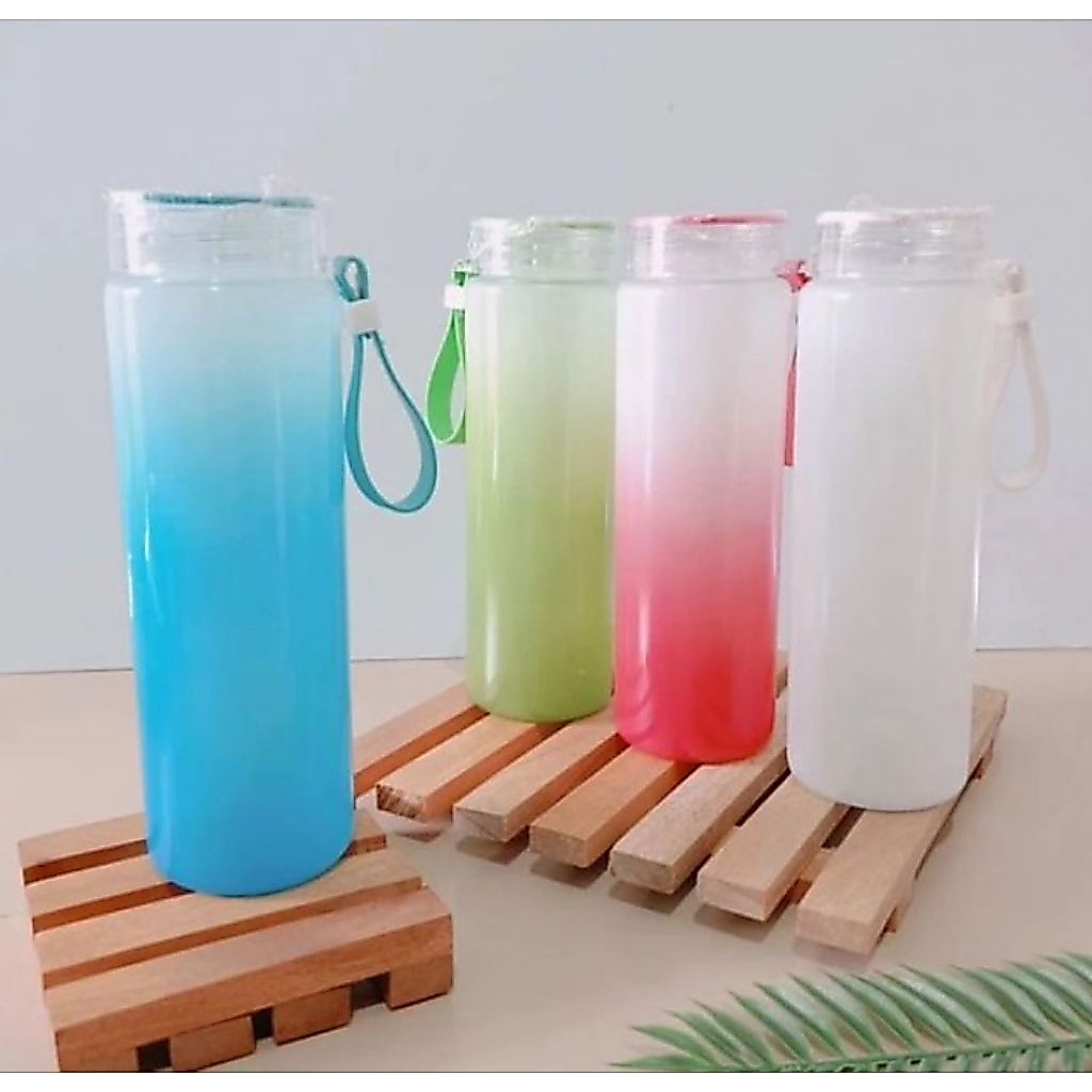 Botol kaca gradasi/ botol pelangi
