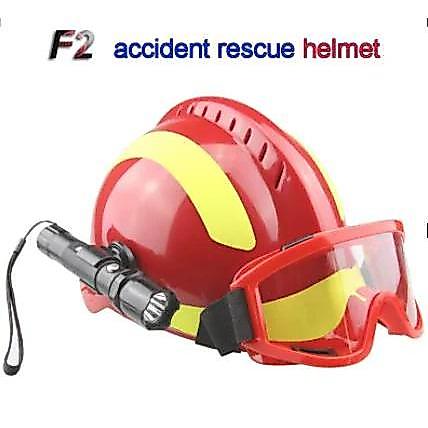 F2 Rescue helmet Safety helmet + Safety goggles + headlamp (Battery not included) First aid helmet R