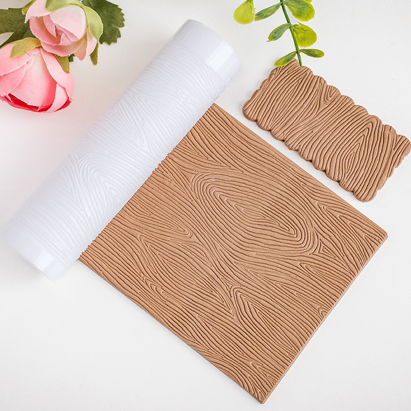 

Tree Skin/annual Ring Texture Polymer Clay Rolling Roller Plant Wood Grain Texture Clay Embossing Sculpture Ceramic Tools