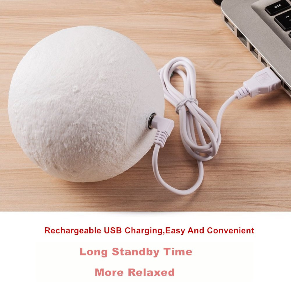 USB Night Lamp 3D Print Moon Lamp Luminaria USB Charging Pat Night Light Led Touch Dimmable 2/16 Col
