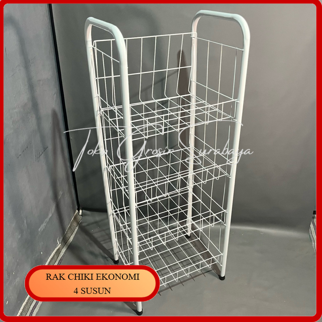 Rak Chiki Ekonomi Susun 4 Jumbo / Rak Snack / Rak Ciki / Rak Display / Rak Minimarket