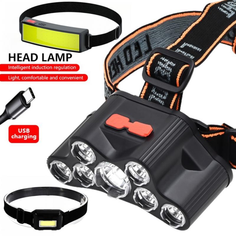 Headlamp USB Re-argeable Flashlight Waterproof Camping Hiking Emergency Flashlight Super Bright Outd