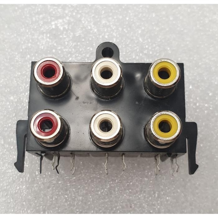 sPaRePaRt Socket Female RCA 6 Slot Lubang Konektor AV merk Jalco