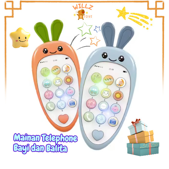 HP Mainan Bayi Bunyi Ada Lampu Teether Mainan Telepon Anak - Mainan bayi