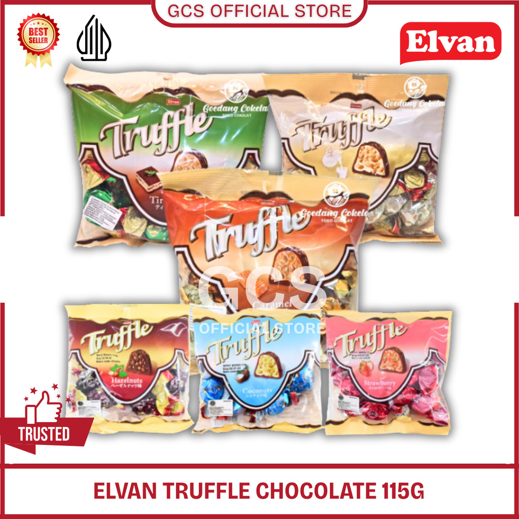 

ELVAN TRUFFLE Chocolate Tiramisu Milk Caramel Coconut Strawberry Hazelnut Cokelat Turki Arab 115g