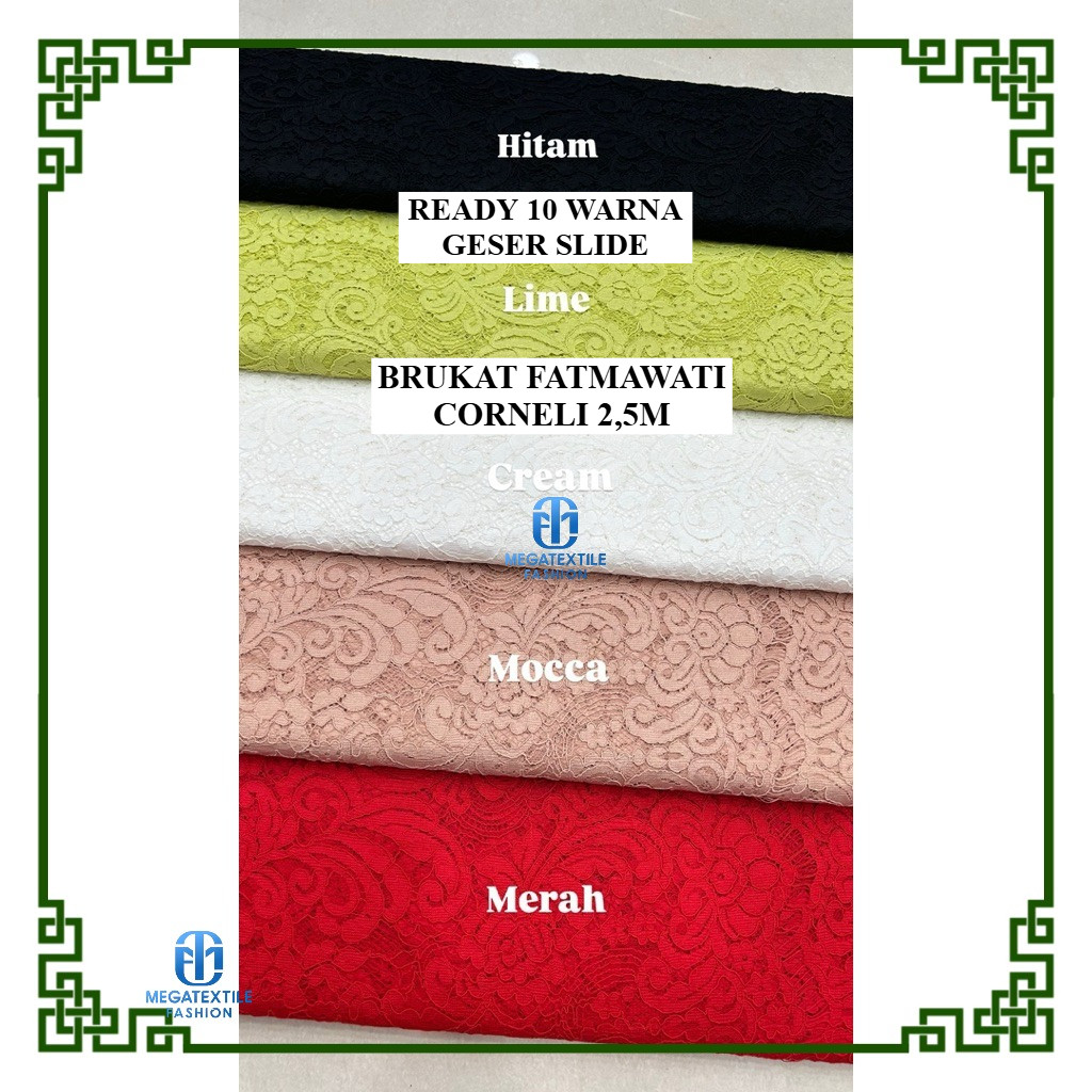 Brokat Panel Semi Francis Fatmawati corneli / Lace Panel Cord / Brukat Semi prancis / Kain Brukat co