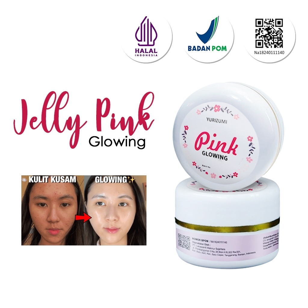 Yurizumi Pink Glowing BPOM - Jelly Glowing Cream Pemutih Wajah Glowing Cepat Penghilang Flek Hitam